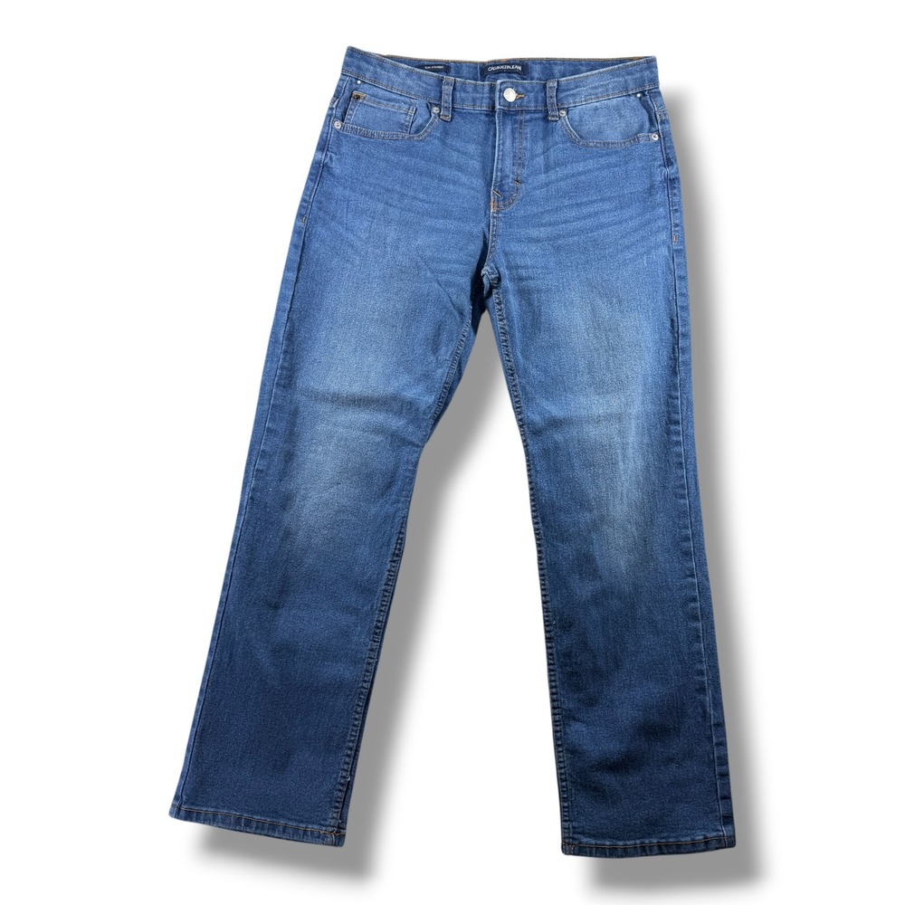 Calvin Klein Jeans Women 16 Slim Straight Medium Wash Blue Denim Stretch Jeans